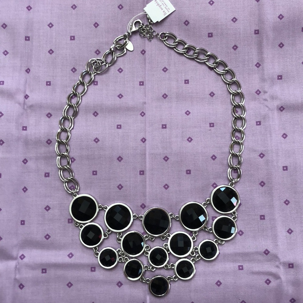 Lia Sophia black and silver necklace